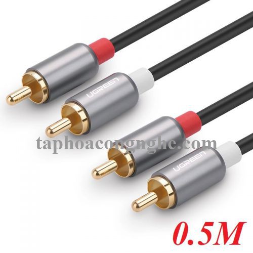 Ugreen 40931 0.5M Đen Cáp âm thanh Bông sen 2 ra 2 dương AV146 30040931